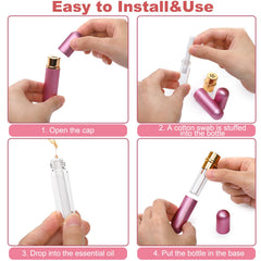 Disassembled inhaler showing cap and wick components