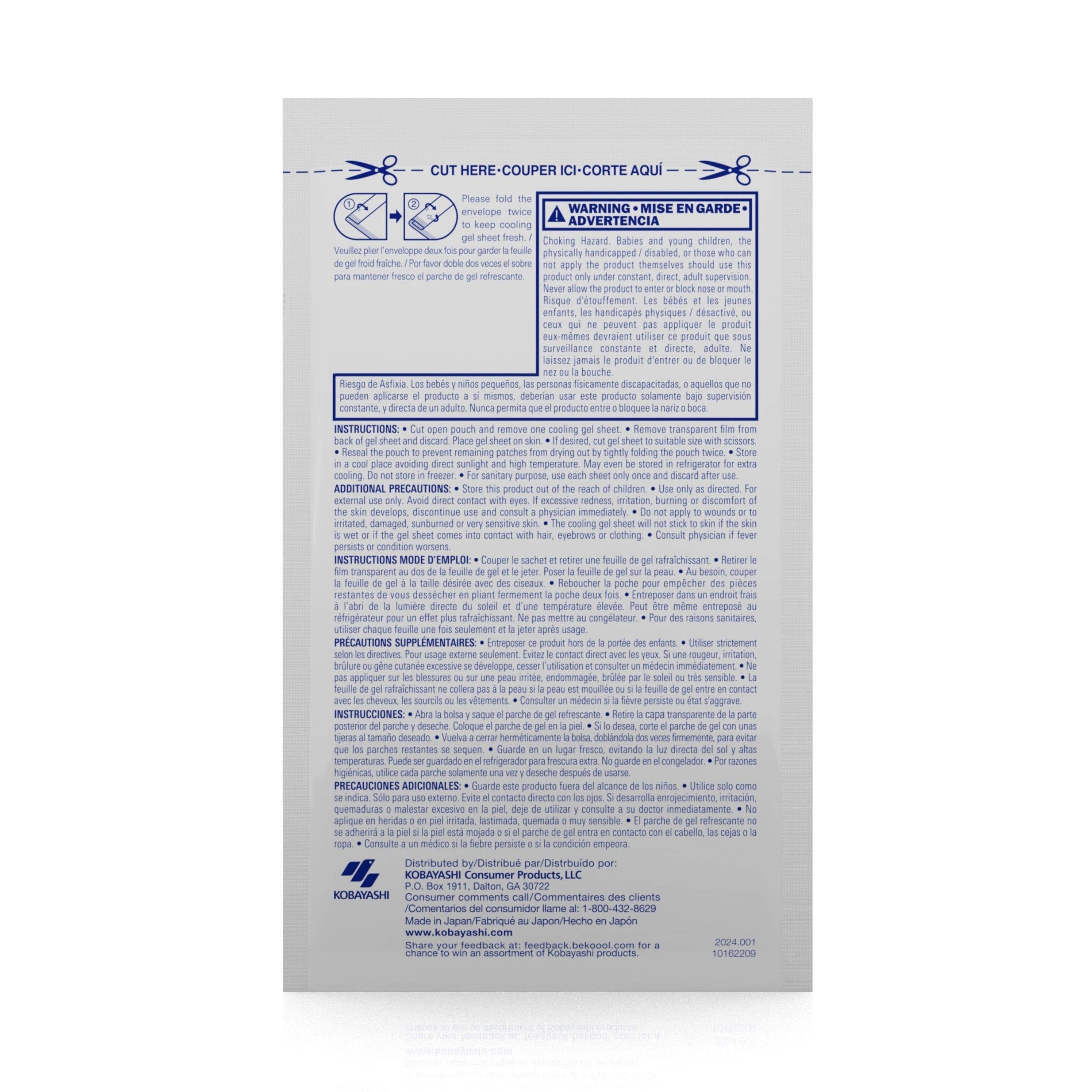BeKOOOL Kids Gel Sheets cooling action on skin