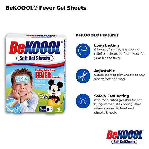BeKOOOL Kids Gel Sheets applied to neck for fever relief