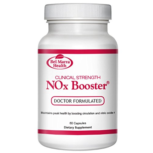 Bel Marra Health NOx Booster supplement bottle featuring ViNitrox