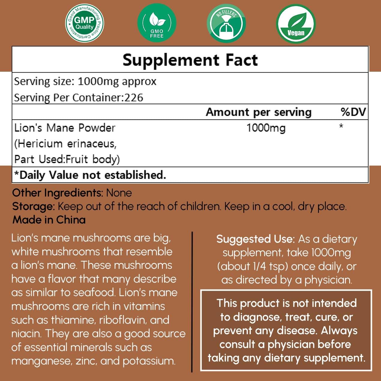 Serving scoop of Beleon Lion's Mane Powder