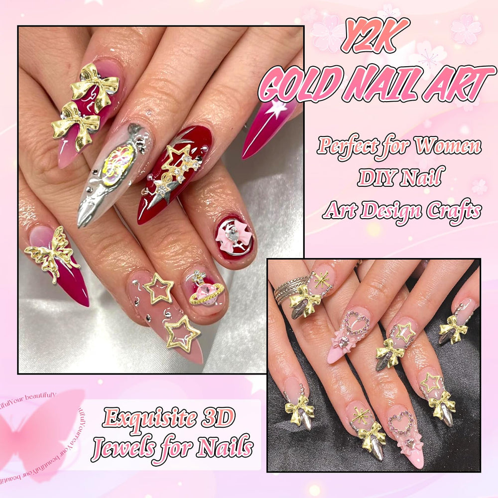 BELICEY alloy gun charms add edgy nail detail.