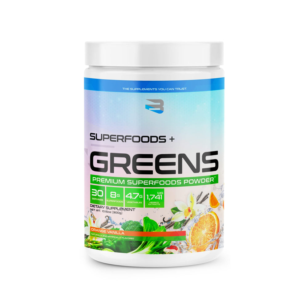 Believe Supplements Superfoods+Greens Orange Vanilla bottle
