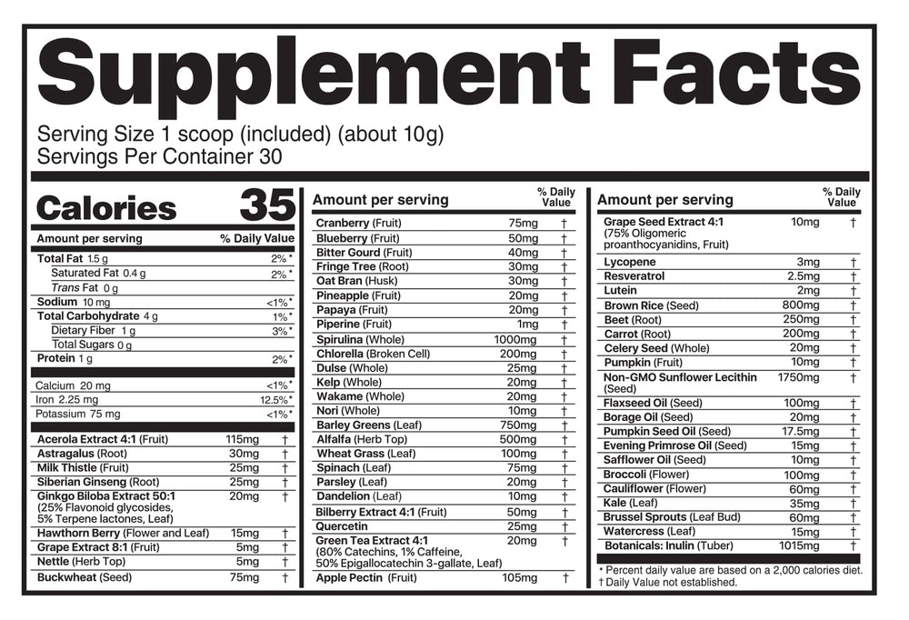 Believe Supplements Superfoods+Greens Orange Vanilla powder with scoop