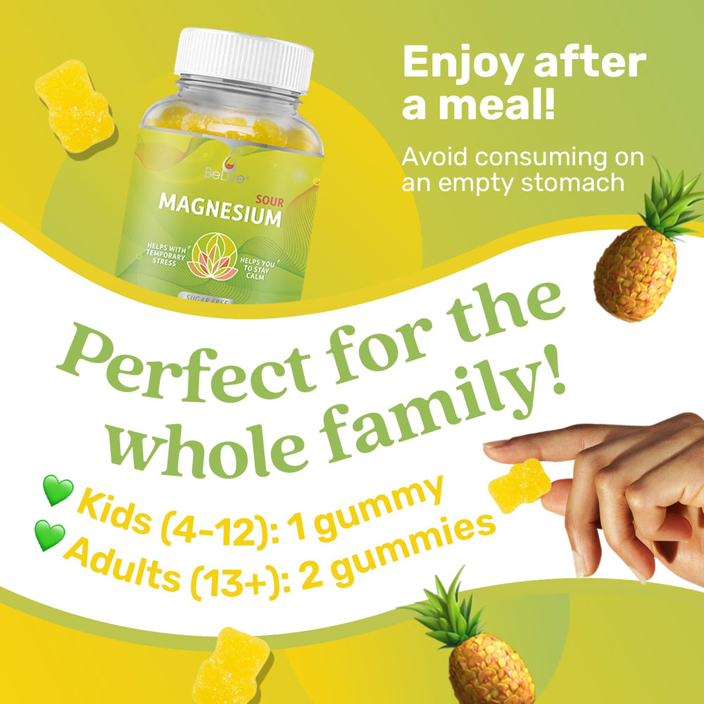 BeLive Magnesium Gummies nutrition label