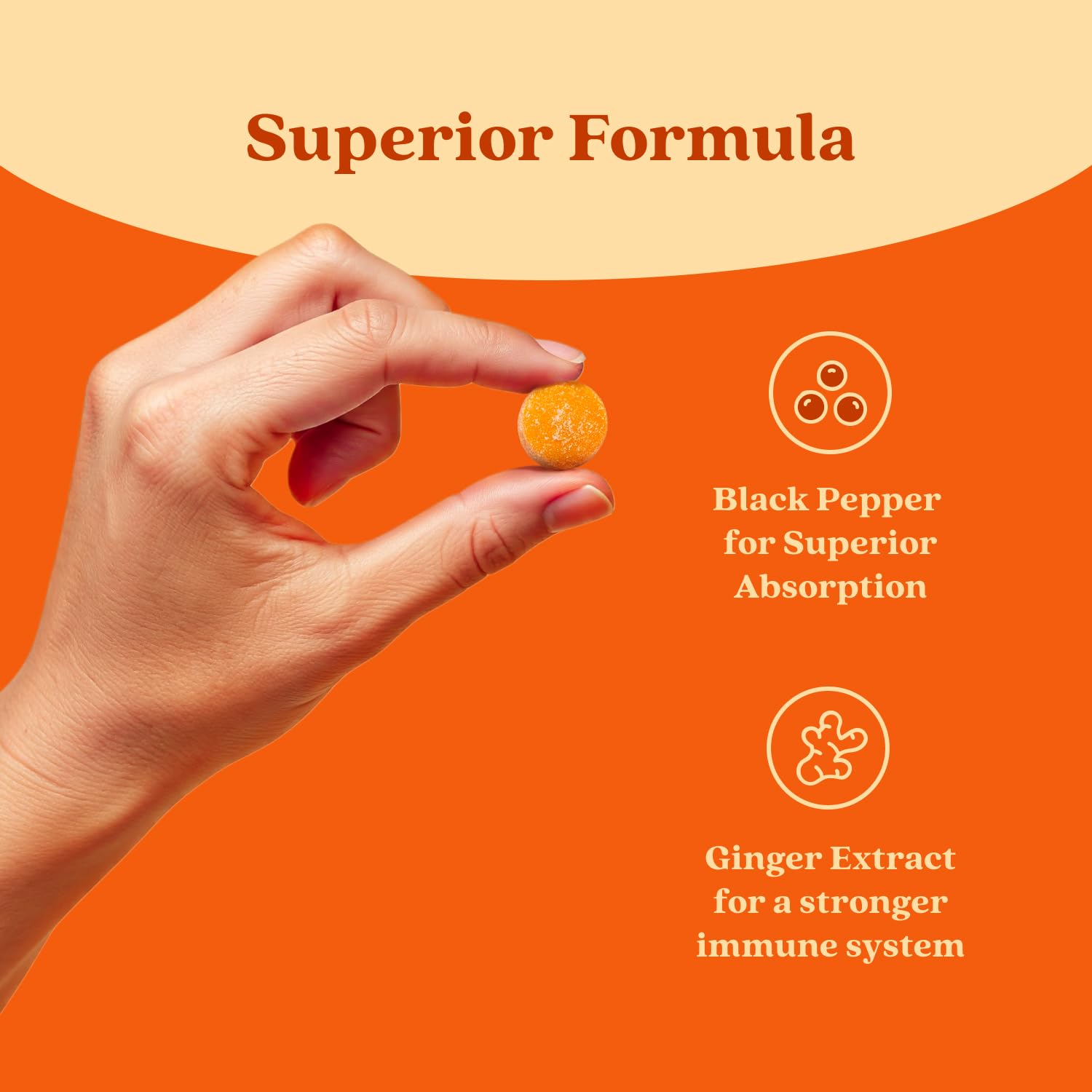 Illustration showing ginger and black pepper extract