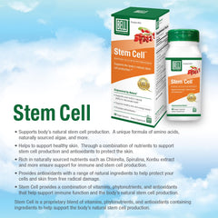 Capsules shown next to the Bell Stem Cell Supplements bottle