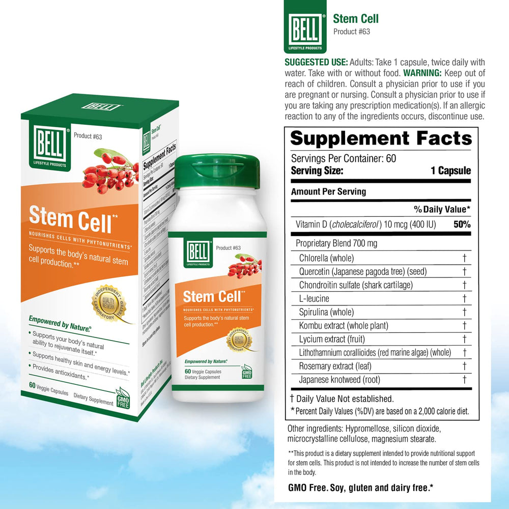 Concept of healthy skin and energy with Bell Stem Cell Supplements
