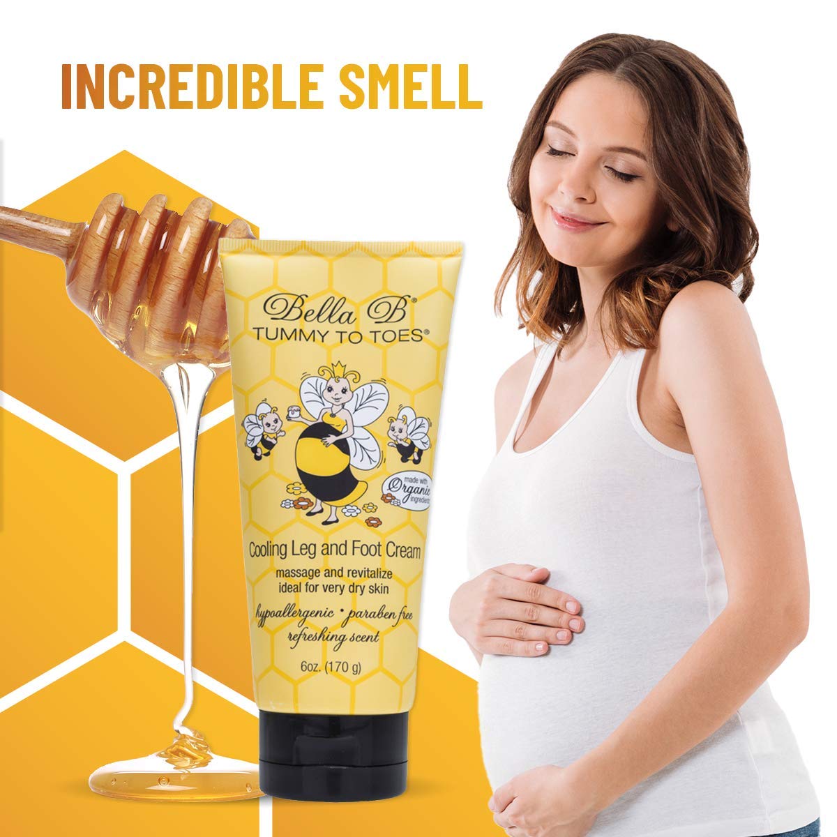 Bella B pregnancy foot cream supports daily comfort for legs.