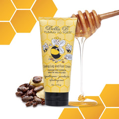 Bella B Pregnancy Leg and Foot Cream jar delivers soothing hydration for tired legs.