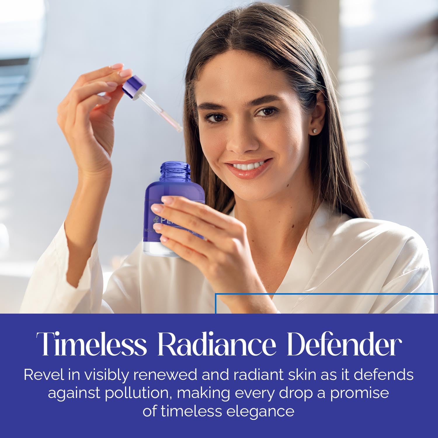 Texture swirl of Bella Beauty serum on skin shows smoothness and elasticity.