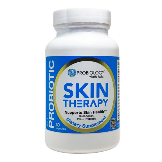 bottle of belle+bella Probiotic Skin Therapy with 30 caps