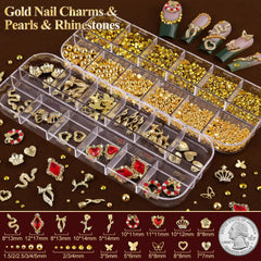 BELLEBOOST 3D gold nail charms with 12 shapes add luxurious detail