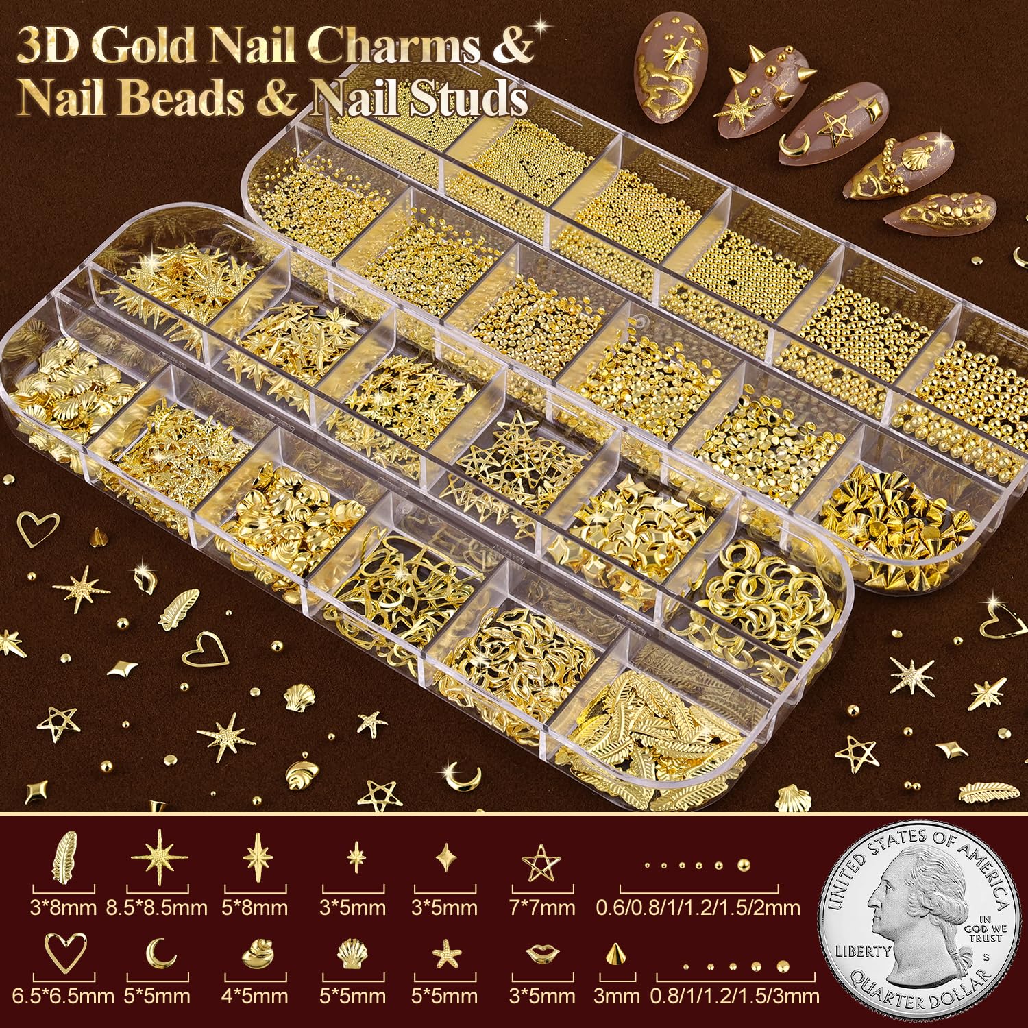 BELLEBOOST nail beads caviar and studs offer texture and sparkle options