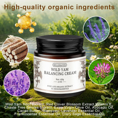 BelleHaven Wild Yam Cream lavender scent evokes relaxing nighttime skincare ritual.