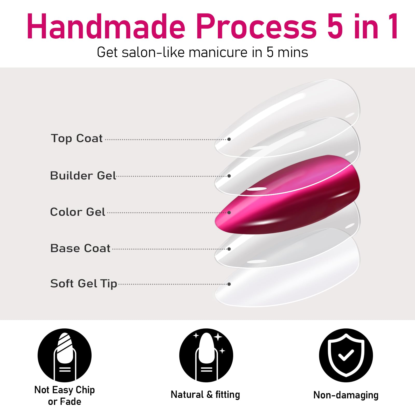 BelleOnyx nail glue for quick, secure adhesion during DIY manicure.