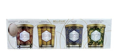Bellevue Luxury Candles 4-pack front view with decorative lids
