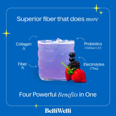 Fiber supplement with added collagen, electrolytes and probiotics