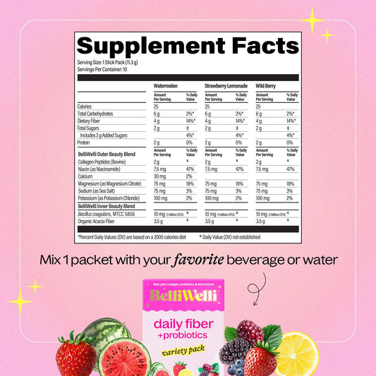 Single-serve fiber powder stickpack for gut health and digestion