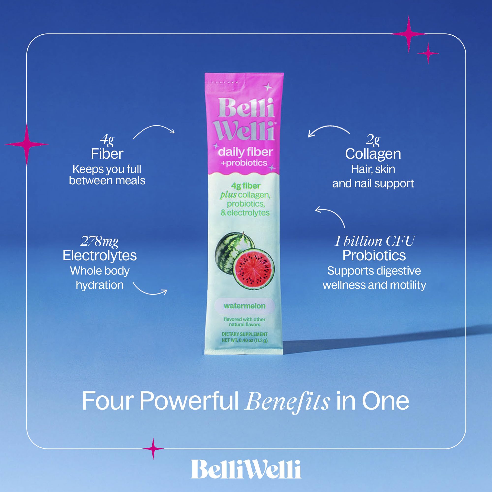 Ingredients and nutritional information on stick pack