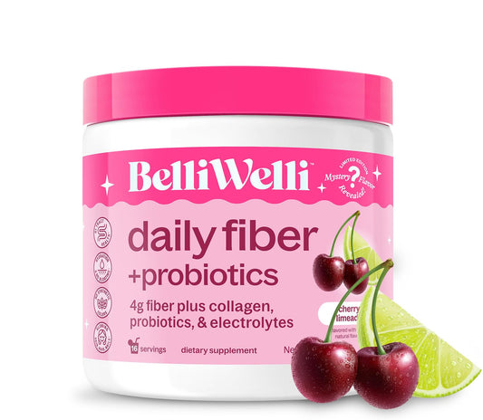 Belli Welli Fiber Supplement hero image with Cherry Limeade flavor