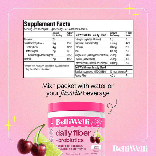Belli Welli fiber supplement packaging and jar