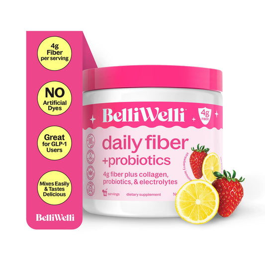 Belli Welli Fiber Supplement bottle with Strawberry Lemonade flavor