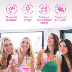 Graphic depicting gut health and debloating benefits of the supplement