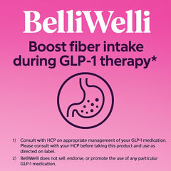 Gut health illustration showing fiber helping the microbiome