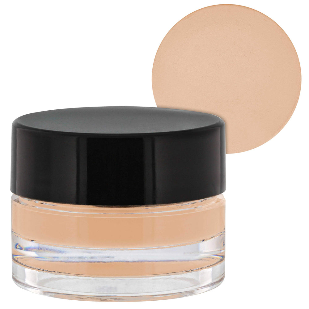 Belloccio high definition fair shade concealer jar for precise blemish coverage before airbrushing.