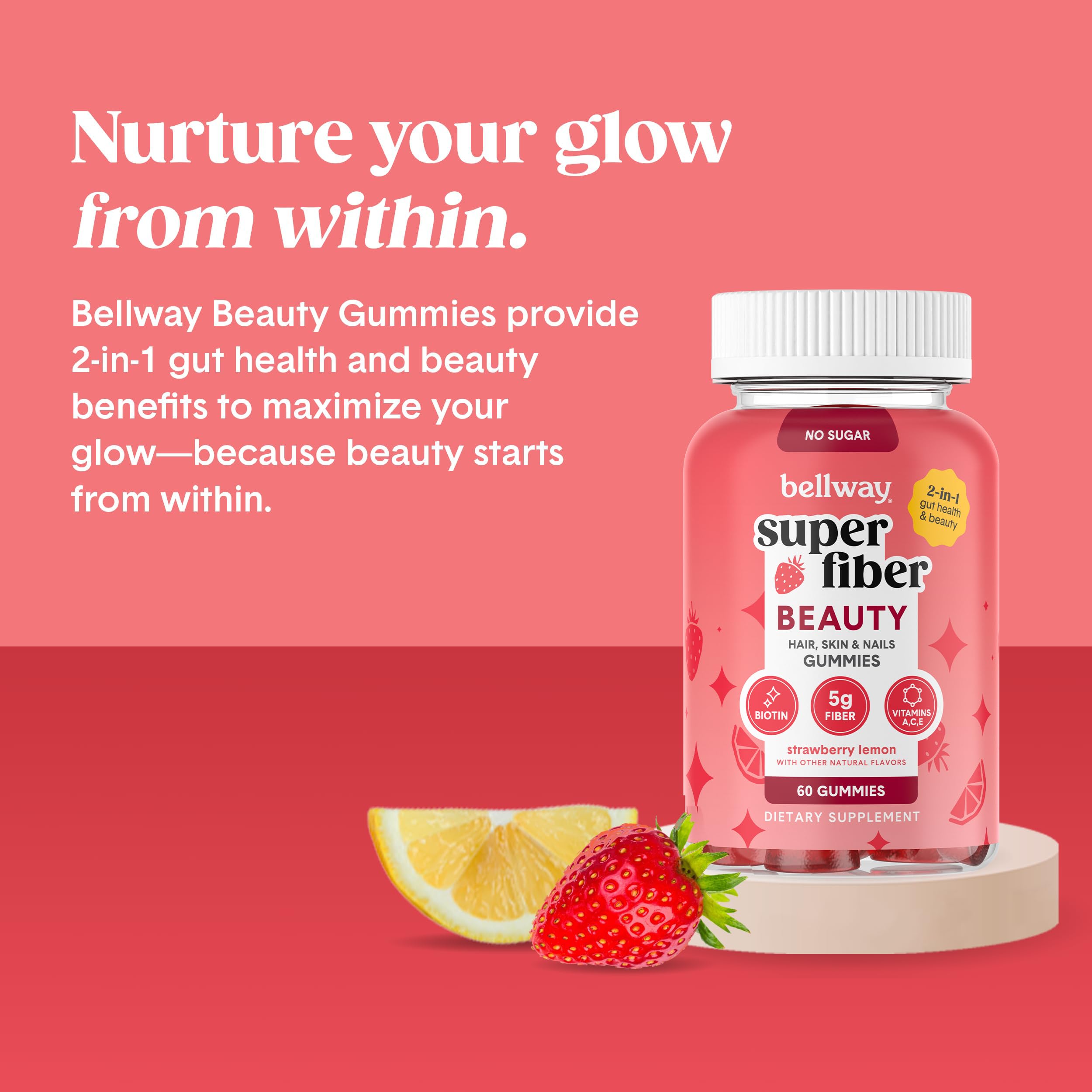Close-up of gummy vitamins highlighting biotin and vitamins A C E