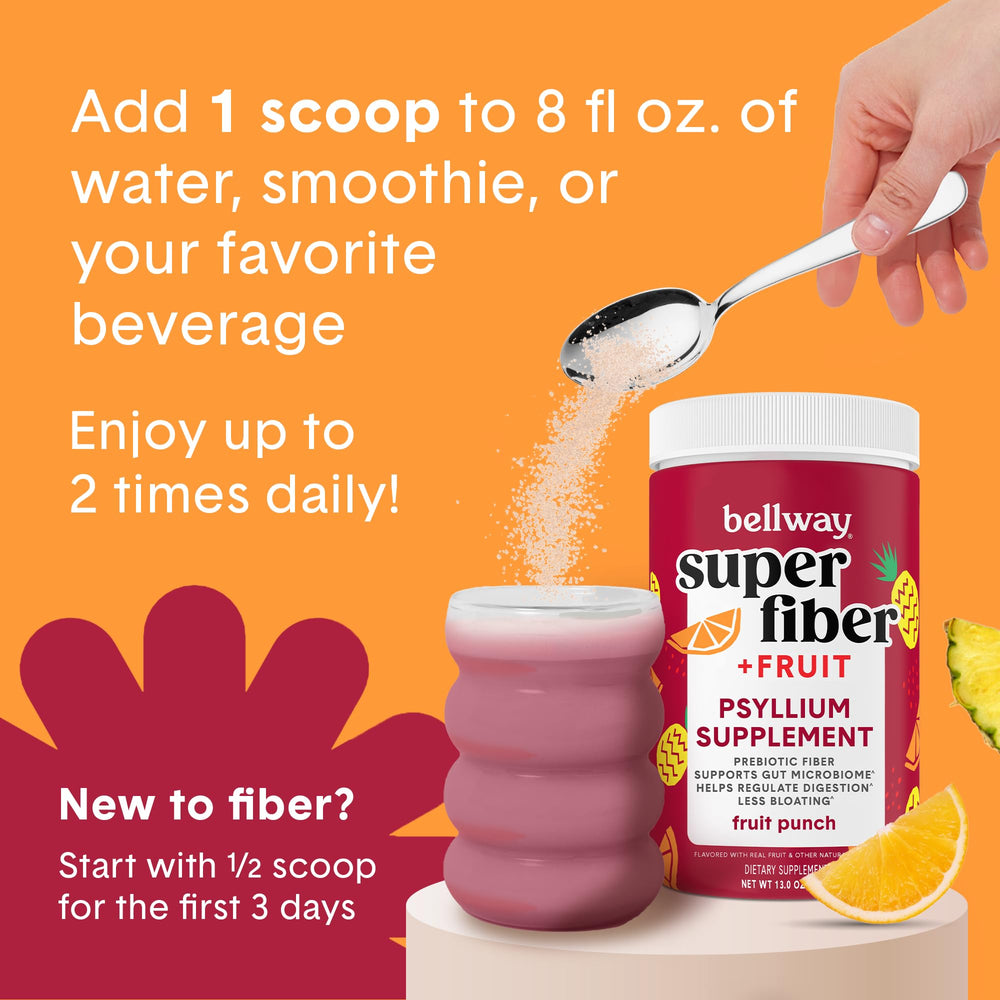 Made in USA Bellway fiber powder blended with fruit punch