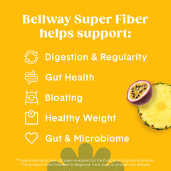 Organic psyllium husk fiber ingredients label on Bellway product