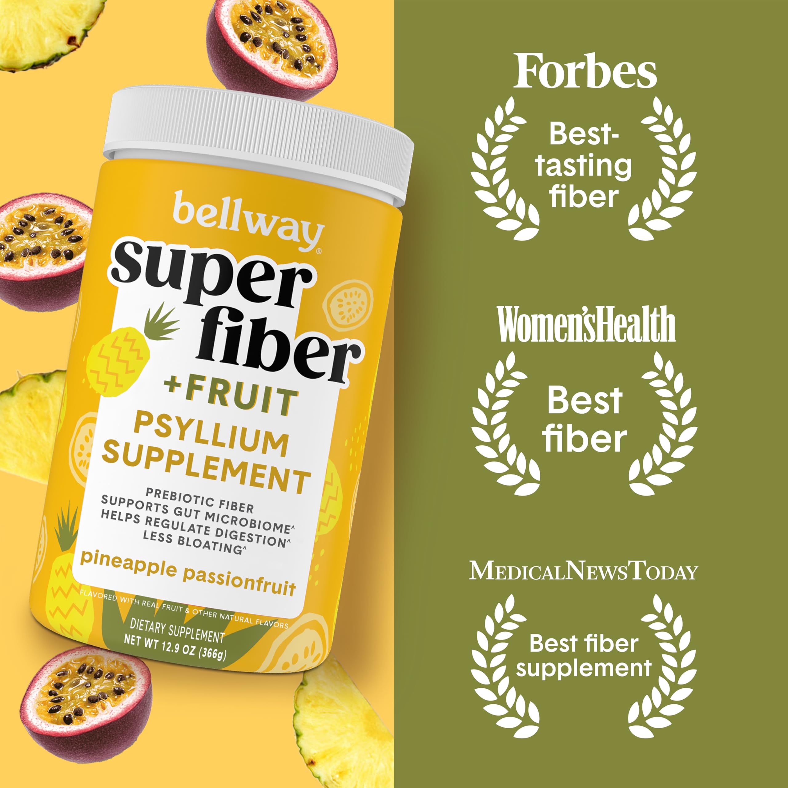 Bellway fiber powder with spoon for easy daily dosing