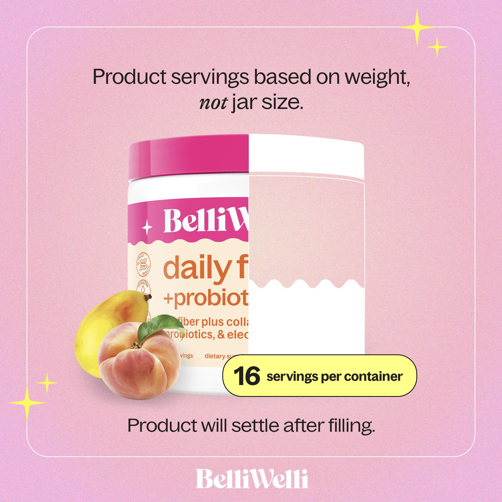 Serving scoop beside Peach Mango powder