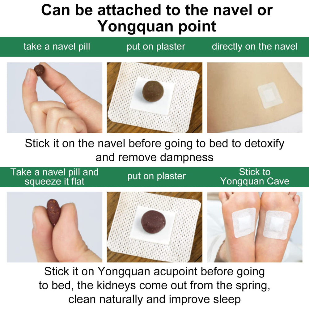 Belly button patch applied to navel