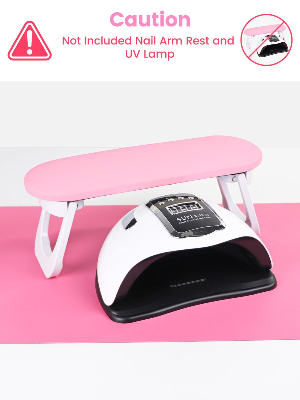 Beloving table mat pinkish red keeps tools organized during nail art.