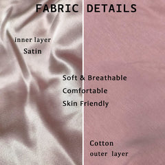 Belsen satin bonnet close up of cotton outer shell and silky lining.
