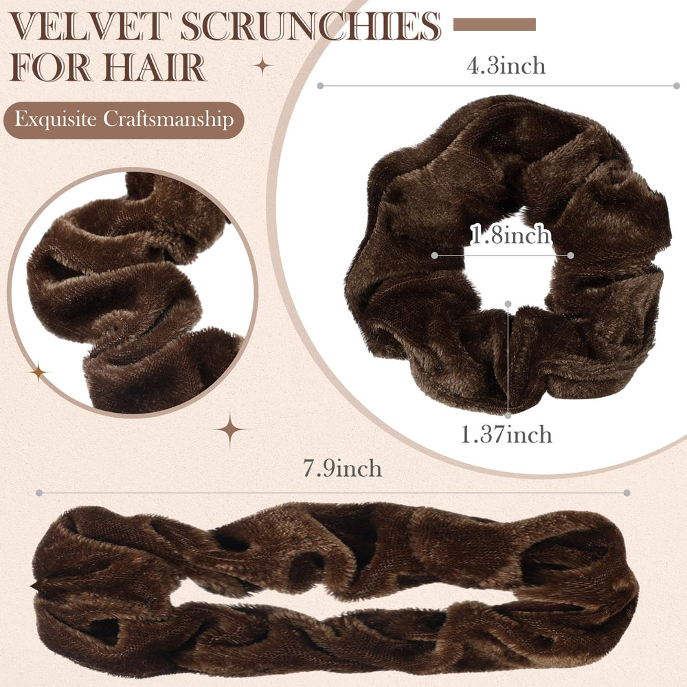 Bememo velvet scrunchies in 28 colors for versatile styling.