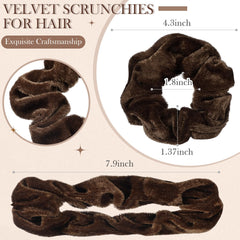 Bememo velvet scrunchies in 28 colors for versatile styling.