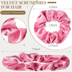 Bememo velvet scrunchies closeup shows soft texture and gentle hold.