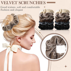 Close-up of elastic band detail on Bememo velvet scrunchie.
