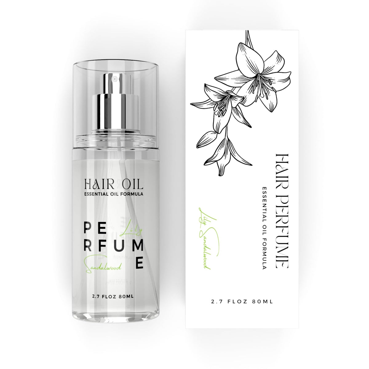 Benatu Hair Perfume Oil Lily Sandalwood bottle highlighting nourishing blend and lasting fragrance