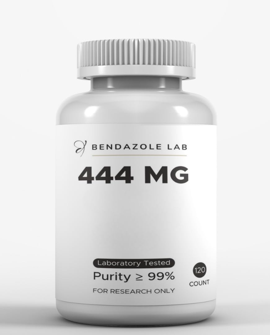 Bendazole Lab product bottle labeled Four Hundred Forty Four 120 count