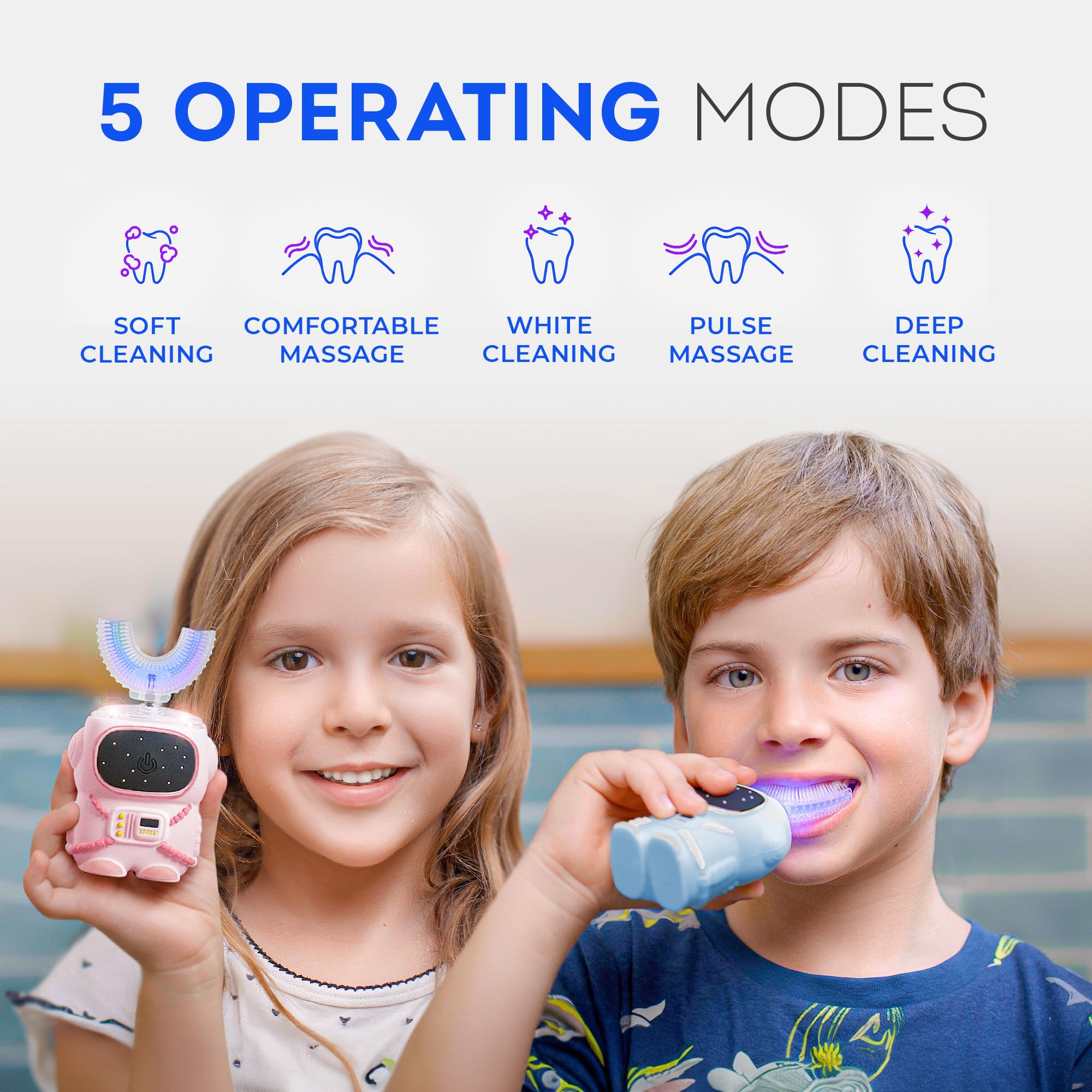 Gift box packaging with astronaut figure for Bendi Kids toothbrush