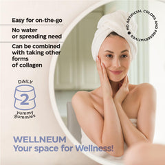 Illustration of benefits: healthy hair, skin, nails and bones