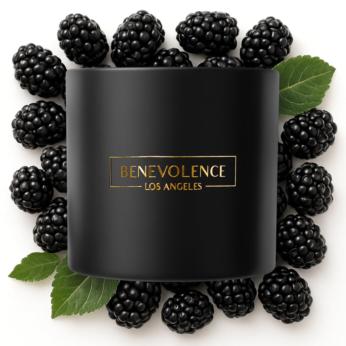 Main product shot: Benevolence LA 3-Wick Candle, Black Berries Baies, 14.5 oz
