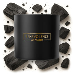 Front view of Benevolence LA 3-Wick Charcoal Candle 14.5oz