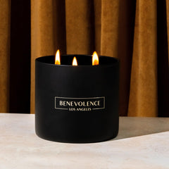 Charcoal candle in modern home decor setting