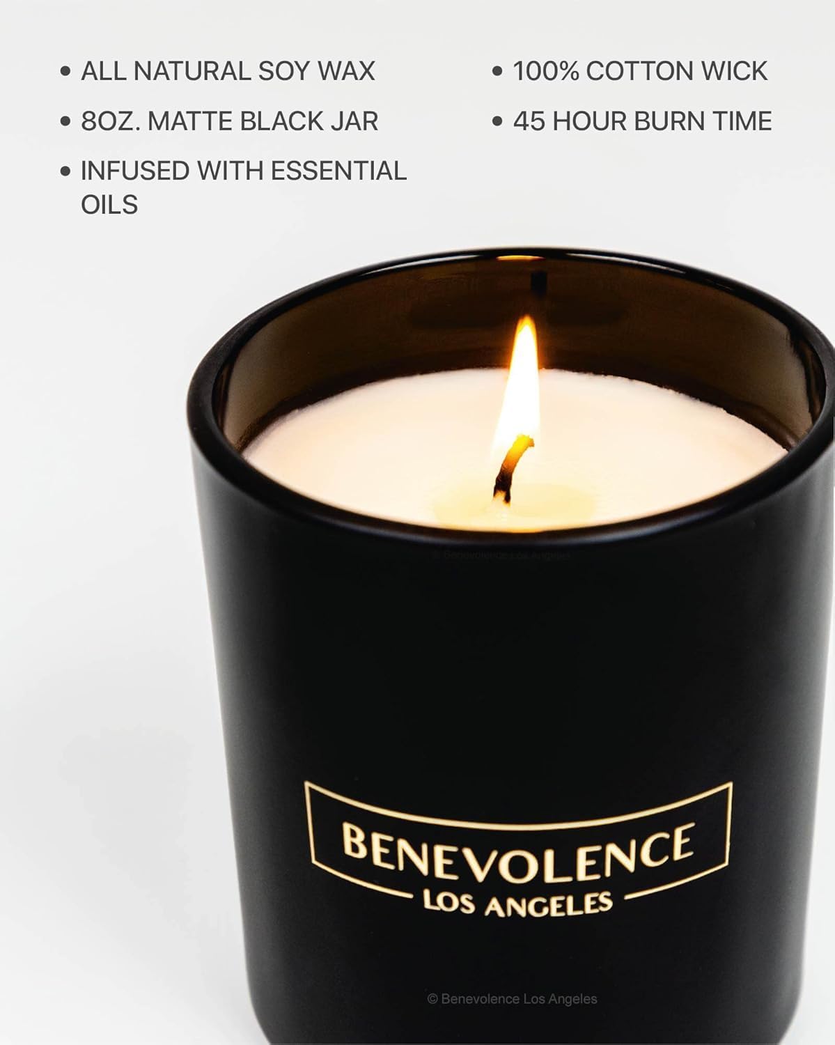 Gift-ready Benevolence candle with charity support message